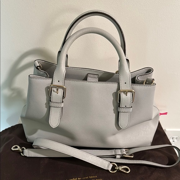 Kate Spade Cove Street Provence Satchel Light Gray With Shoulder Strap - Picture 3 of 12